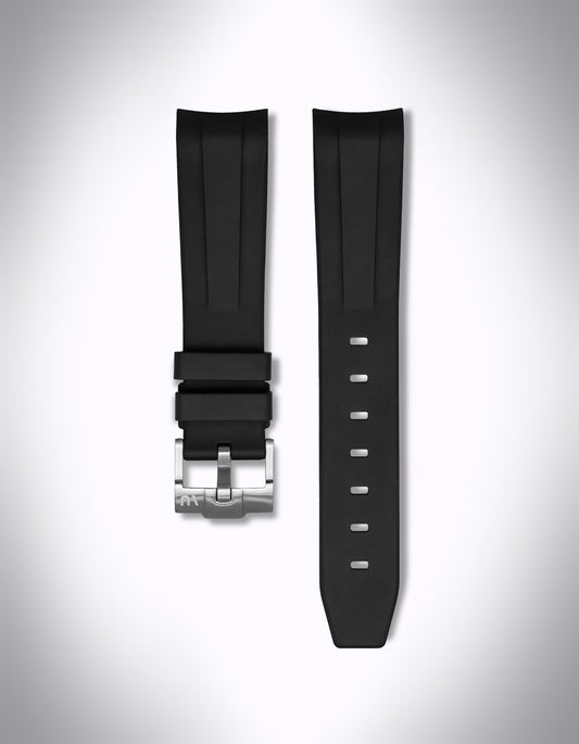 FKM-Uhrenarmband „First Moon“ für OMEGA Speedmaster Moonwatch – 20 mm, FKM, Curved, Schwarz