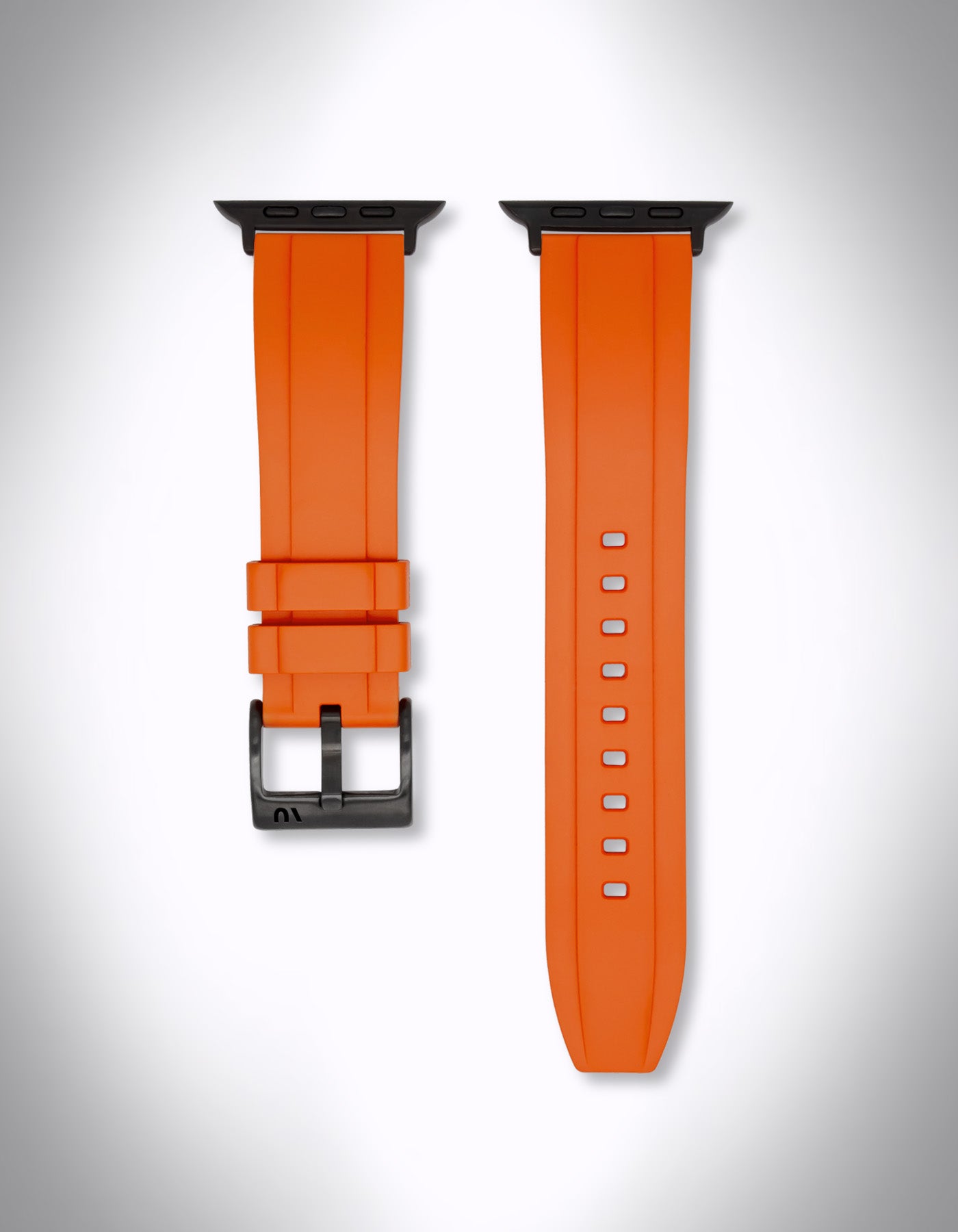 Apple Watch Ultra 2 Schwarz Premium-Armband „Helios“ – 22 mm, FKM, Orange