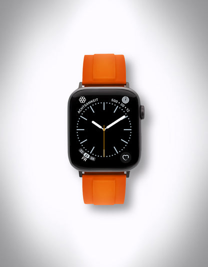 Apple Watch Ultra 2 Schwarz Premium-Armband „Helios“ – 22 mm, FKM, Orange