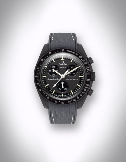 Moonstone Rubber Watch Strap - OMEGA X Swatch Speedmaster MoonSwatch - 20mm Curved Gray