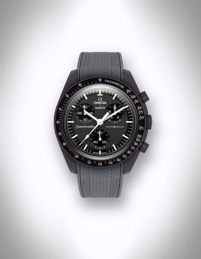 Moonstone II Rubber Watch Strap - OMEGA X Swatch Speedmaster MoonSwatch - 20mm Curved Gray